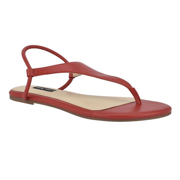Nine West Braydin Stretch Red Flat Sandals | Ireland 37Z17-7U43